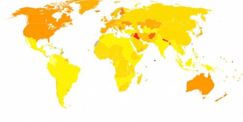 Карта распространенности болезни Паркинсона в мире
