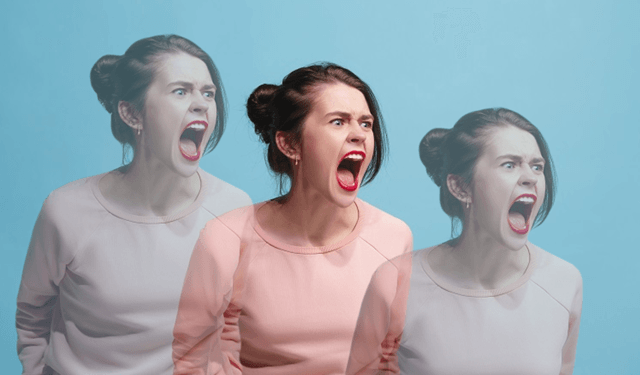 Приступ эмоционального гнева у девушки