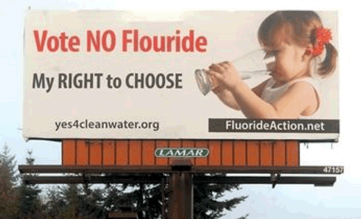 В некоторых странах проводятся маркетинговые компании против фторирования воды